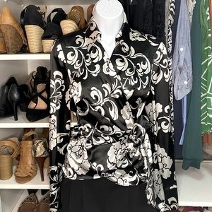 Ann Taylor Floral Wrap Shirt